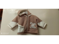 Kojenecký kabátek fleece Autex s odepínací kapuckou - vel. 62 béžový