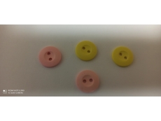 Knoflík dětský žlutý, růžový - vel. 15