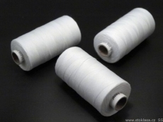 SLEVA - Nitě polyester  česká výroba - 1000m bílé