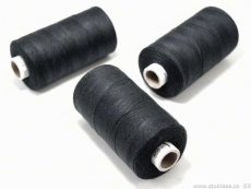 SLEVA - Nitě polyester česká výroba  - 500m černé