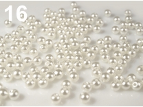 Bižuterní korálky perličky voskované 15mm - bílé - 10ks