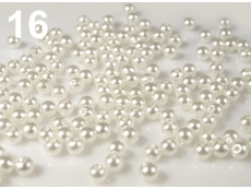 Bižuterní korálky perličky voskové 6mm - bílé - 80ks