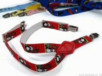 AKCE - Dětské šle s obrázky - délka 75cm český výrobek červené