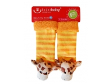 Ponožky kojenecké s chrastítkem Žirafky - Oranžová vel. 62 (3-6m)