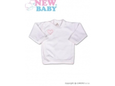 Kojenecká košilka Bílá s růžovou výšivkou - vel. 68