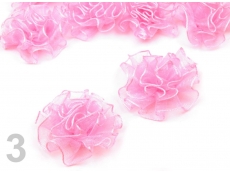 Růže organza 32mm - růžová