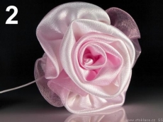 Ozdoby na oděvy - růže - 60x120mm - růžová