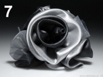 Ozdoby na oděvy - růže - 60x60mm - černá (skladem pouze 2ks)