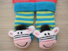 Ponožky kojenecké s chrastítkem - zebra 62 (3-6m)
