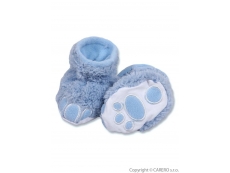 Fleecové kojenecké capáčky středně modré 0-6 měsíců
