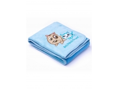 Dětská deka Sensillo Pejsek a Kočička 75x100 cm - Modrá