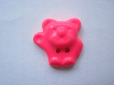 Knoflík dětský - medvídek - vel. 26 růžový, bílý