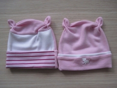 Dětská čepice bavlna s elastanem Ouška - vel. 68 Růžová