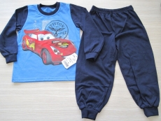 Dětské pyžamo Modrá + šedá - Mašinka - vel. 92
