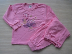 Dětské pyžamo středně růžová - vel. 122 - motýlci