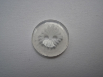 Knoflík - Průhledný s bílým středem - vel. 14 mm